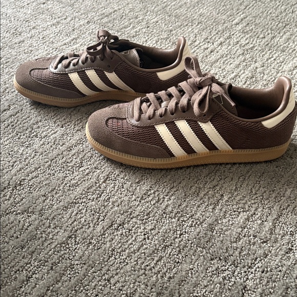 Adidas Chocolate Brown Sneakers with Cream Accents - Picture 2 of 5